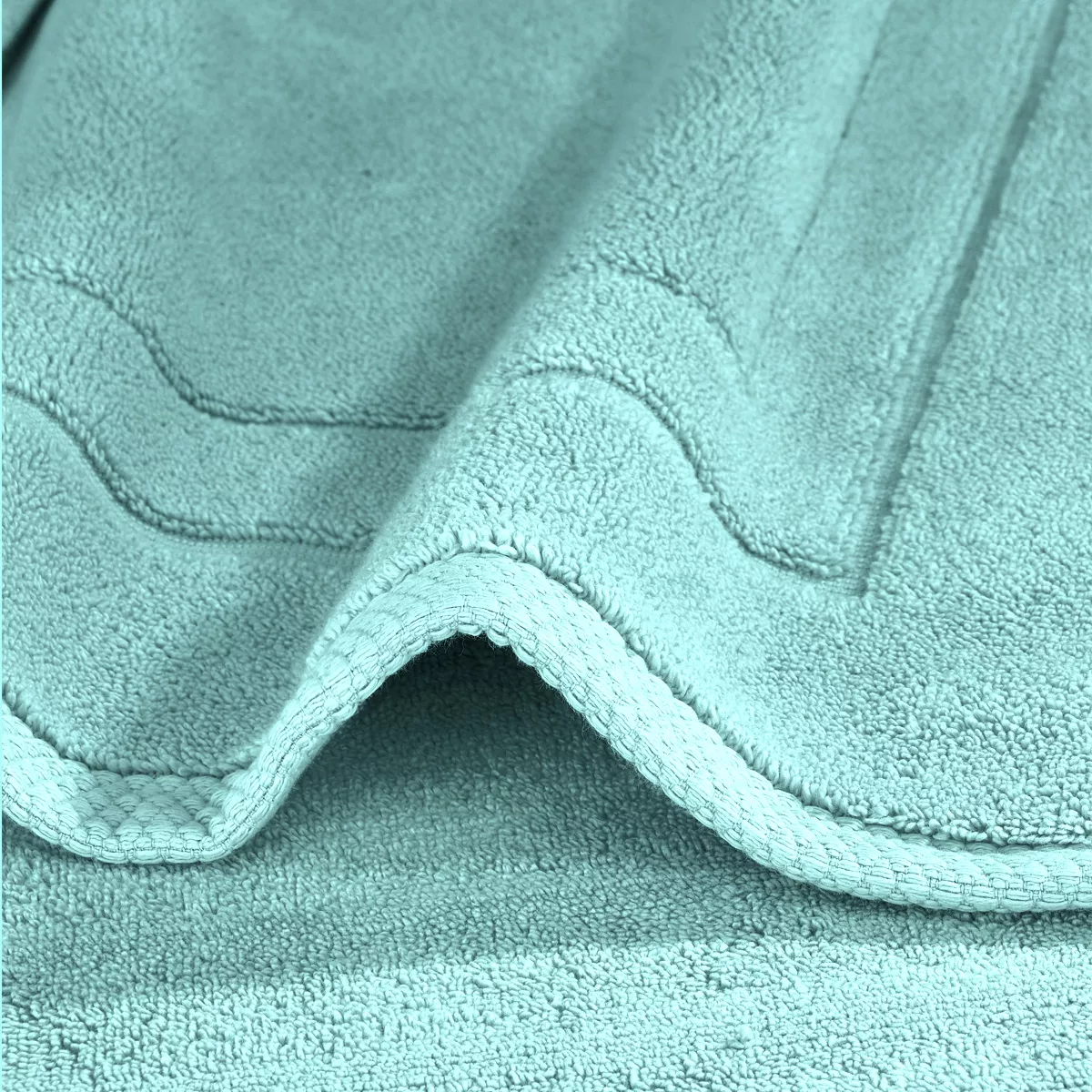 Garnier Thiebaut Tapis De Bain Pur Coton 900 G/m² Coloris Bleu Curacao Elea Curacao