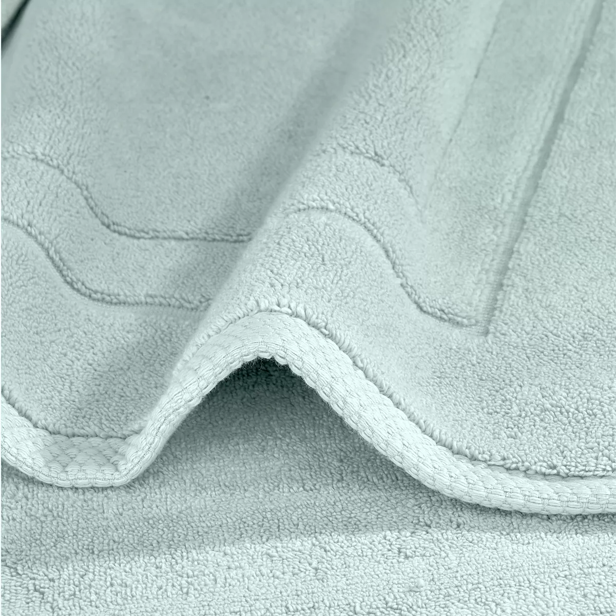 Garnier Thiebaut Tapis De Bain Pur Coton 900 G/m² Coloris Bleu Glacier Elea Glacier