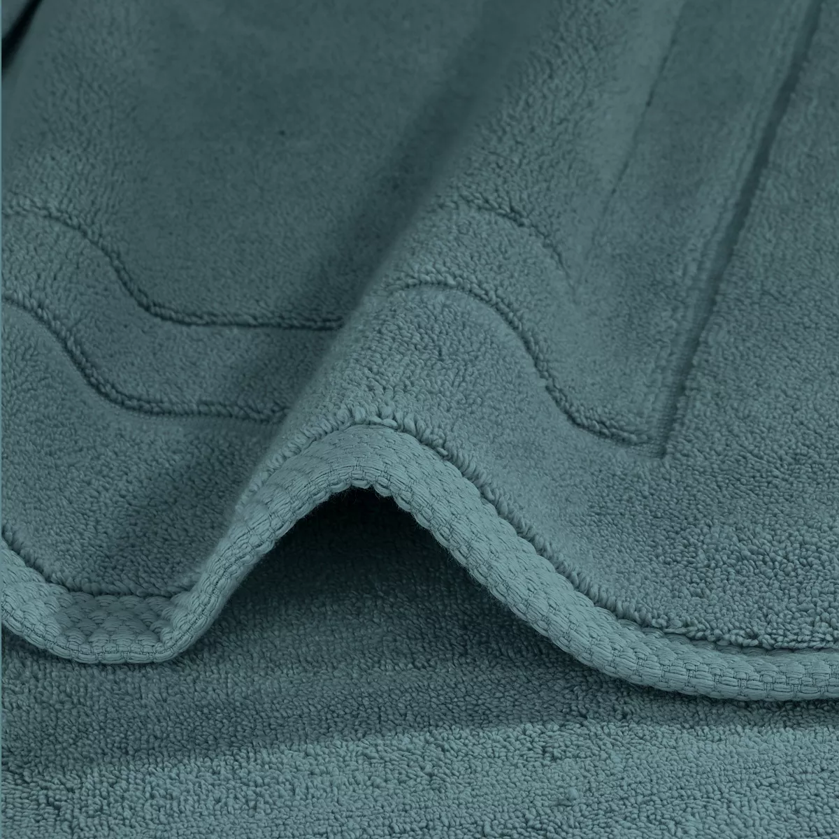 Garnier Thiebaut Tapis De Bain Pur Coton 900 G/m² Coloris Bleu Petrole Elea Petrole