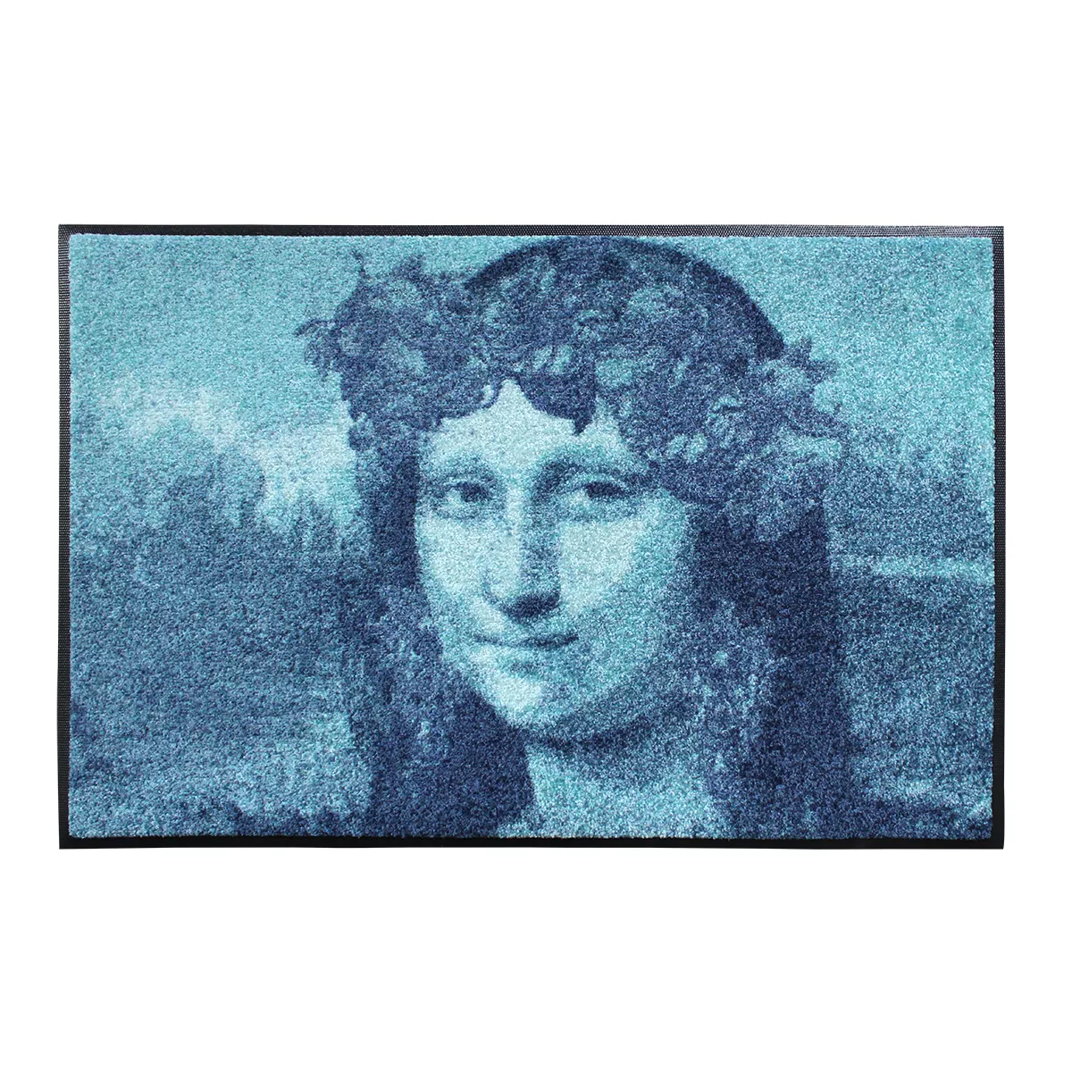 garnier thiebaut Tapis decor caoutchouc & nylon coloris bleu bleu Mona lisa bleu
