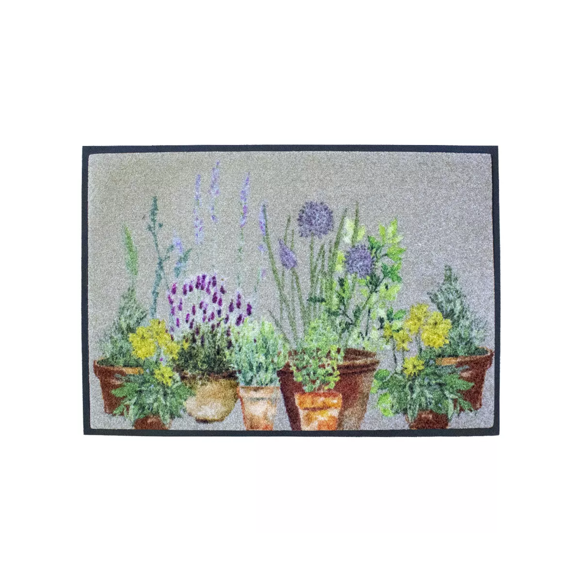 Garnier Thiebaut Tapis Decor Caoutchouc & Nylon Coloris Gris Beige Aromates Beige