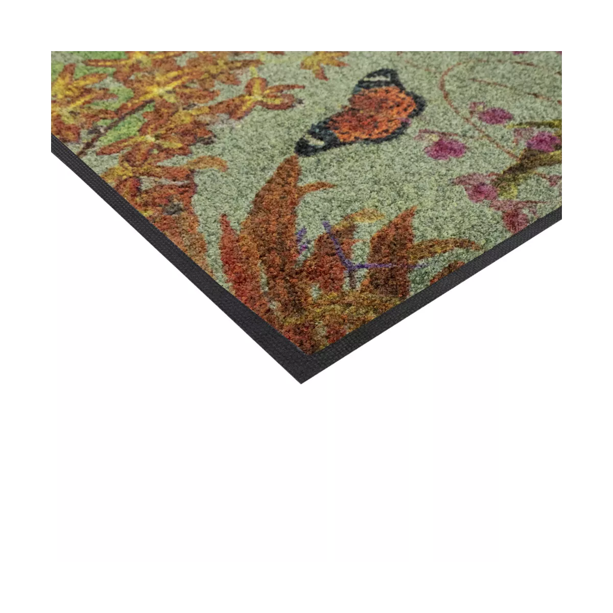 Garnier Thiebaut Tapis Decor Caoutchouc & Nylon Coloris Gris Gris Orchidees Gris