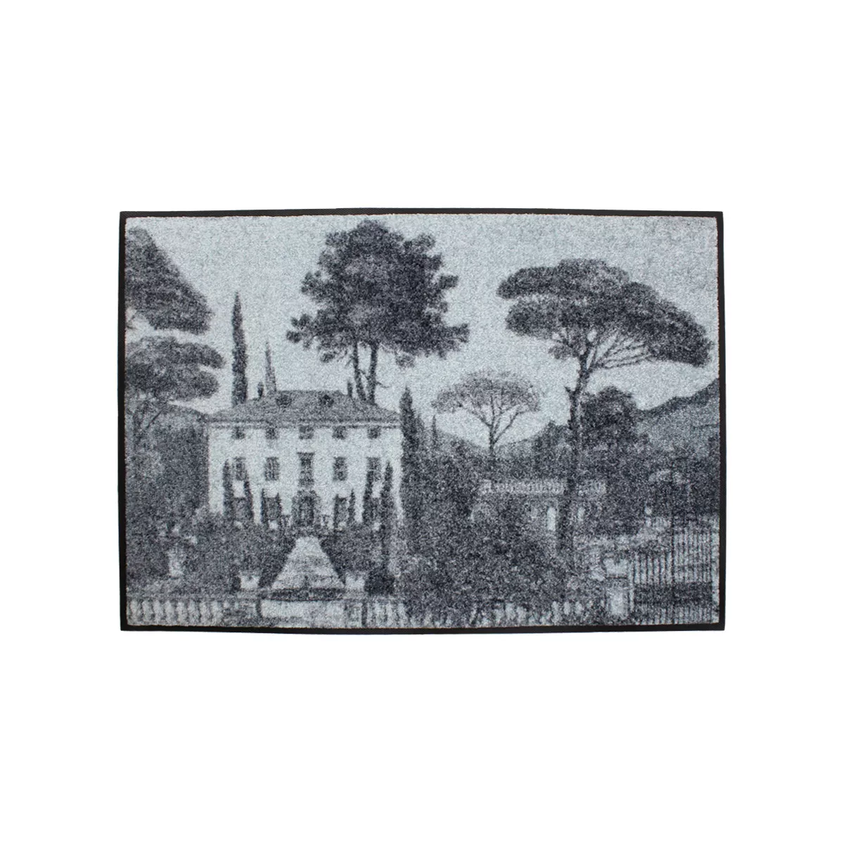 garnier thiebaut Tapis decor caoutchouc & nylon coloris gris nocturne Palazzina nocturne