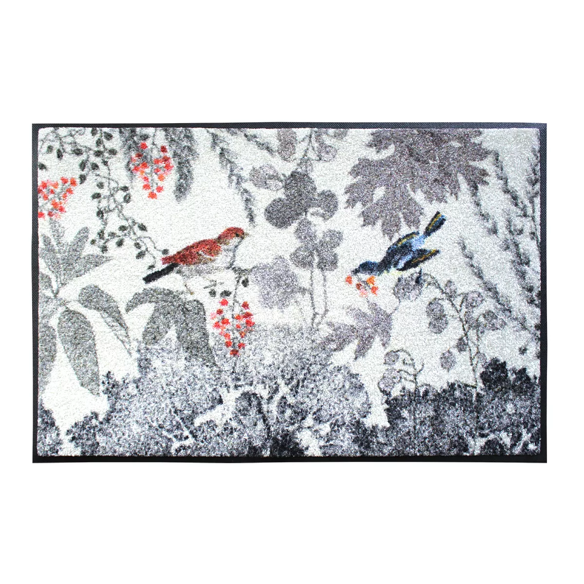 garnier thiebaut Tapis decor caoutchouc & nylon coloris multicolore fusain Monochrome fusain
