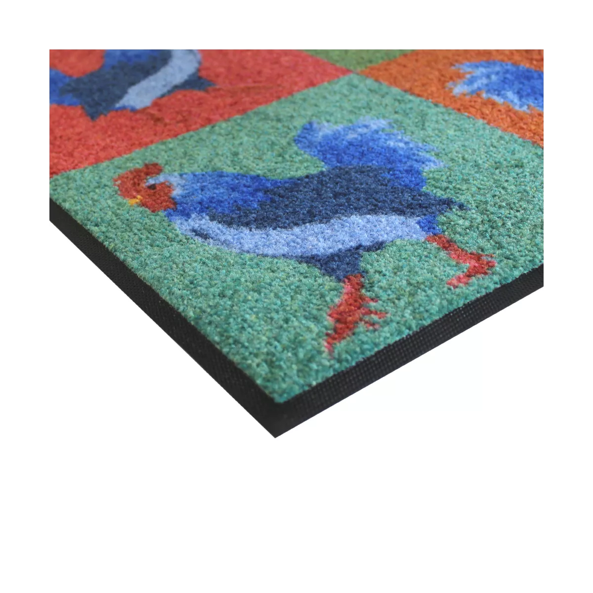 Garnier Thiebaut Tapis Decor Caoutchouc & Nylon Coloris Multicolore Multicolore Coqs Pop Art Multicolore