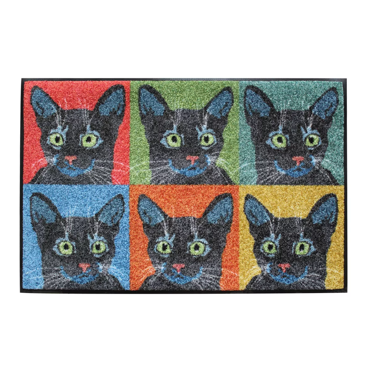 garnier thiebaut Tapis decor caoutchouc & nylon coloris multicolore multicolore Chats pop art multicolore