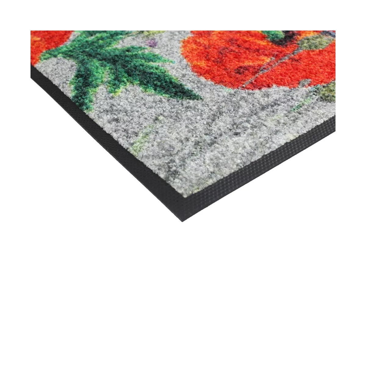 Garnier Thiebaut Tapis Decor Caoutchouc & Nylon Coloris Multicolore Rouge Coquelicots Rouge