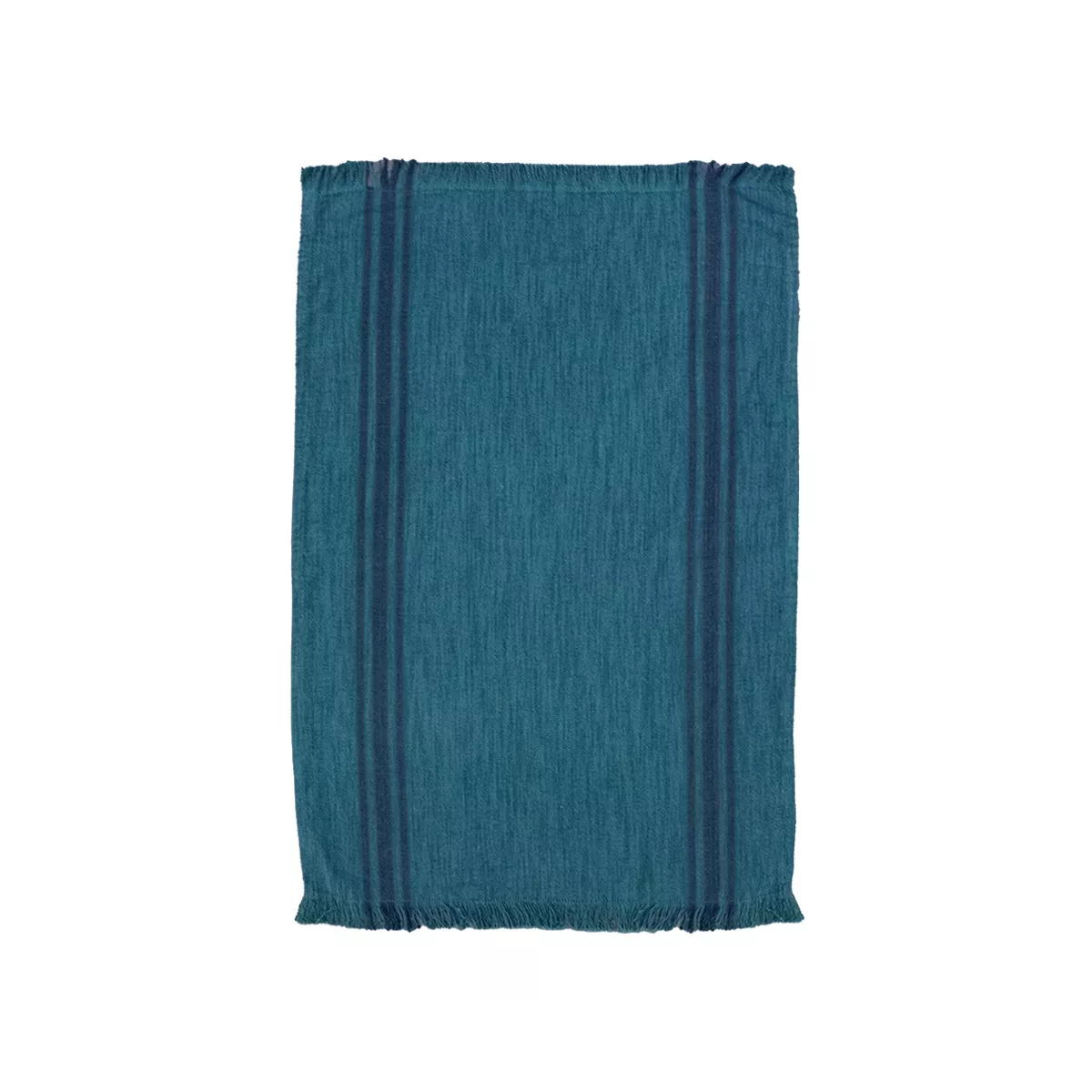 garnier thiebaut Torchon métis lin & coton lavé coloris bleu petrole Nova petrole
