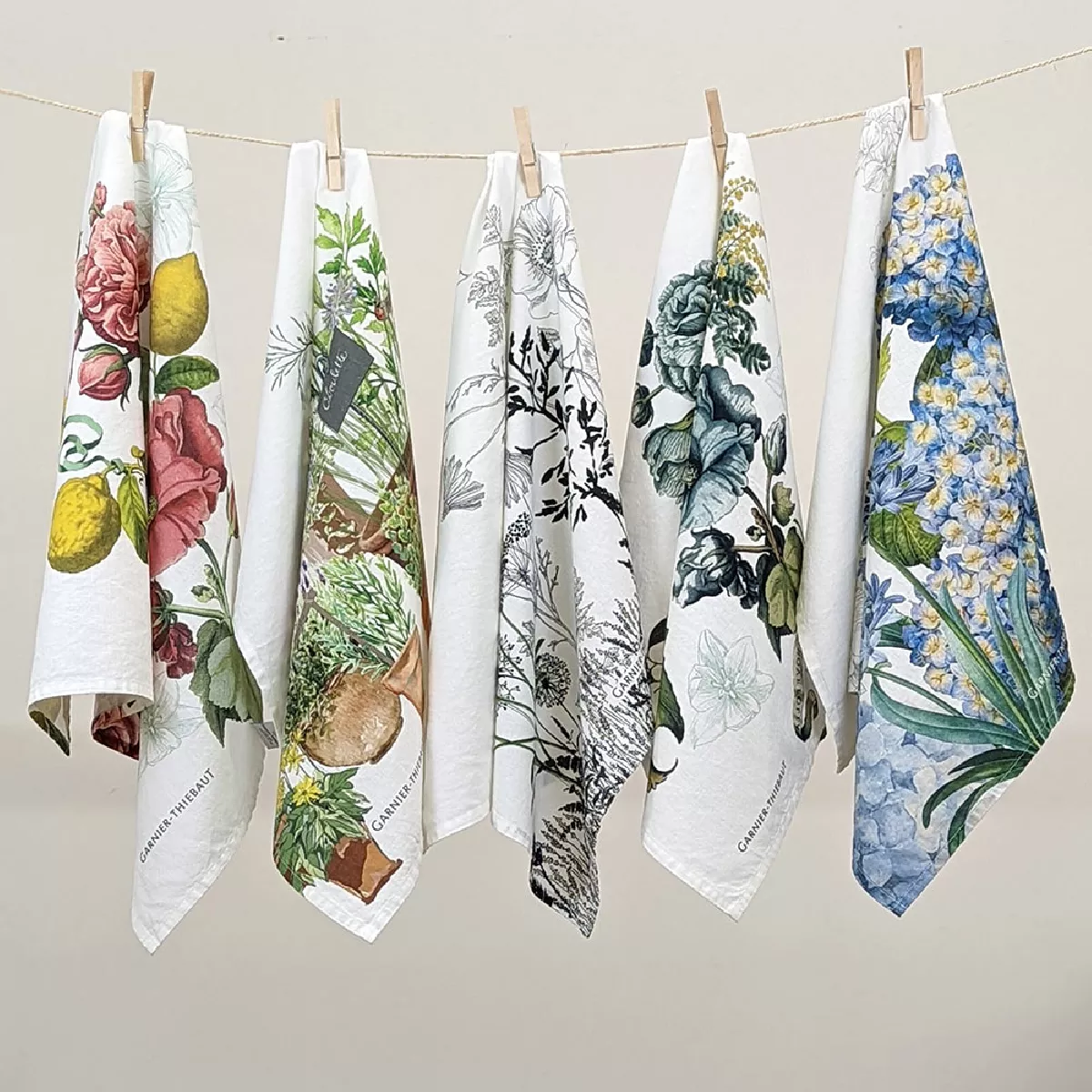 Garnier Thiebaut Torchon Métis Lin & Coton Lavé Coloris Multicolore Printemps Escapades Printemps