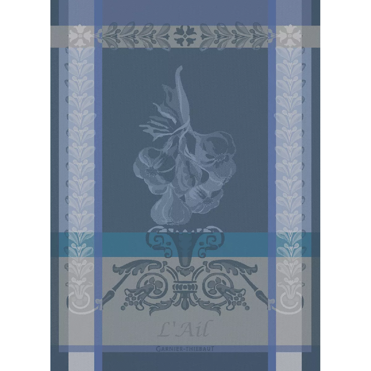 Garnier Thiebaut Torchon Pur Coton Coloris Bleu Ardoise Ail Ardoise