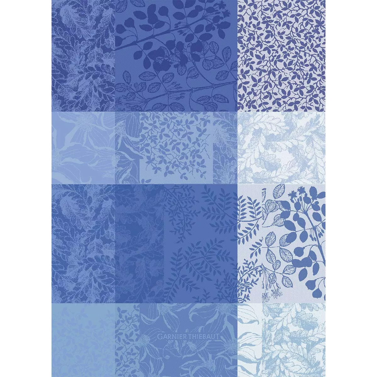 garnier thiebaut Torchon pur coton coloris bleu bleu Mille rameaux bleu