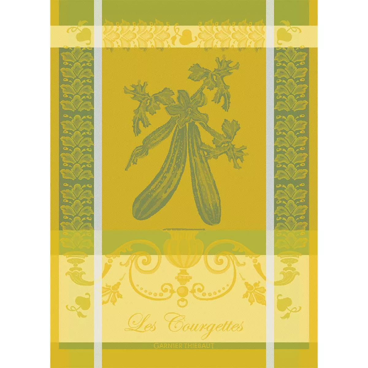 garnier thiebaut Torchon pur coton coloris jaune jonquille Les courgettes jonquille