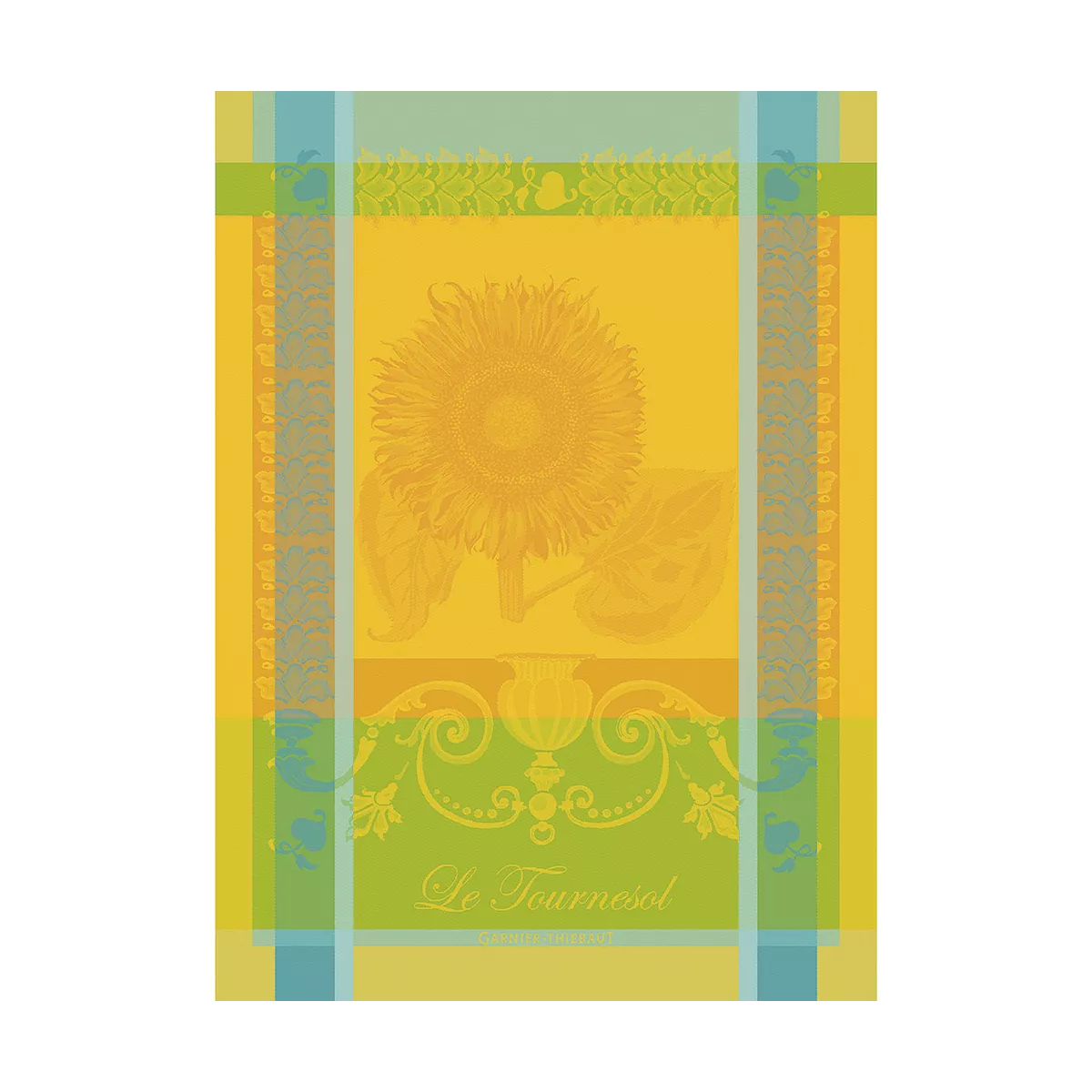 Garnier Thiebaut Torchon Pur Coton Coloris Jaune Soleil Le Tournesol Soleil