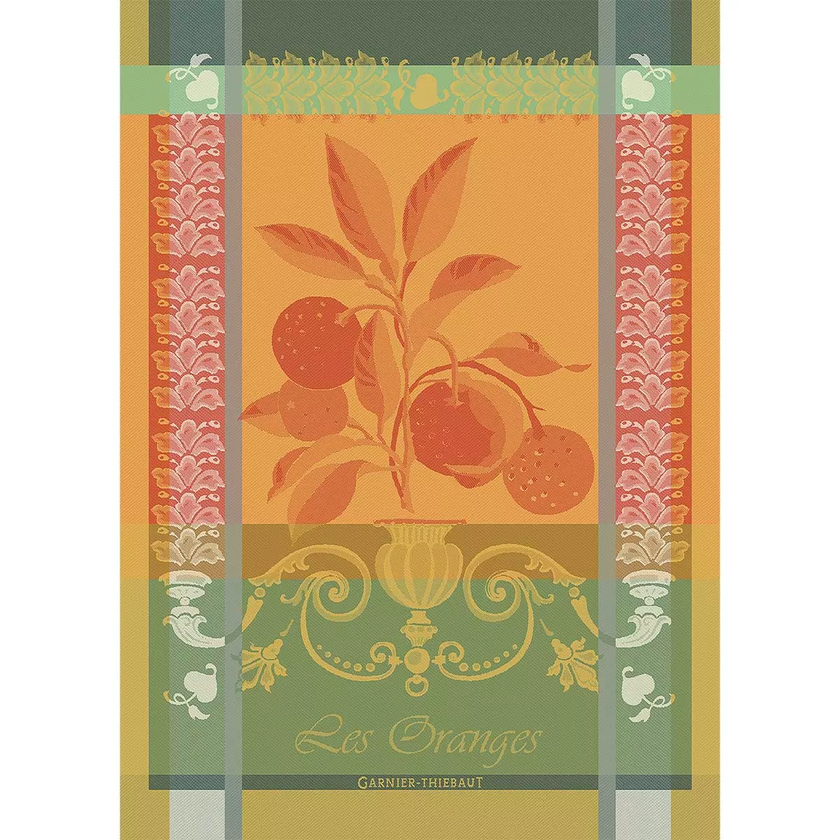 garnier thiebaut Torchon pur coton coloris orange mandarine Les oranges mandarine