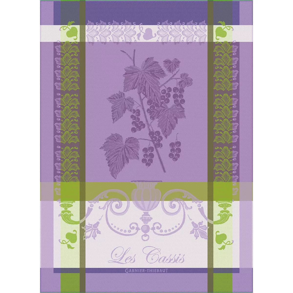 garnier thiebaut Torchon pur coton coloris violet mauve Les cassis mauve