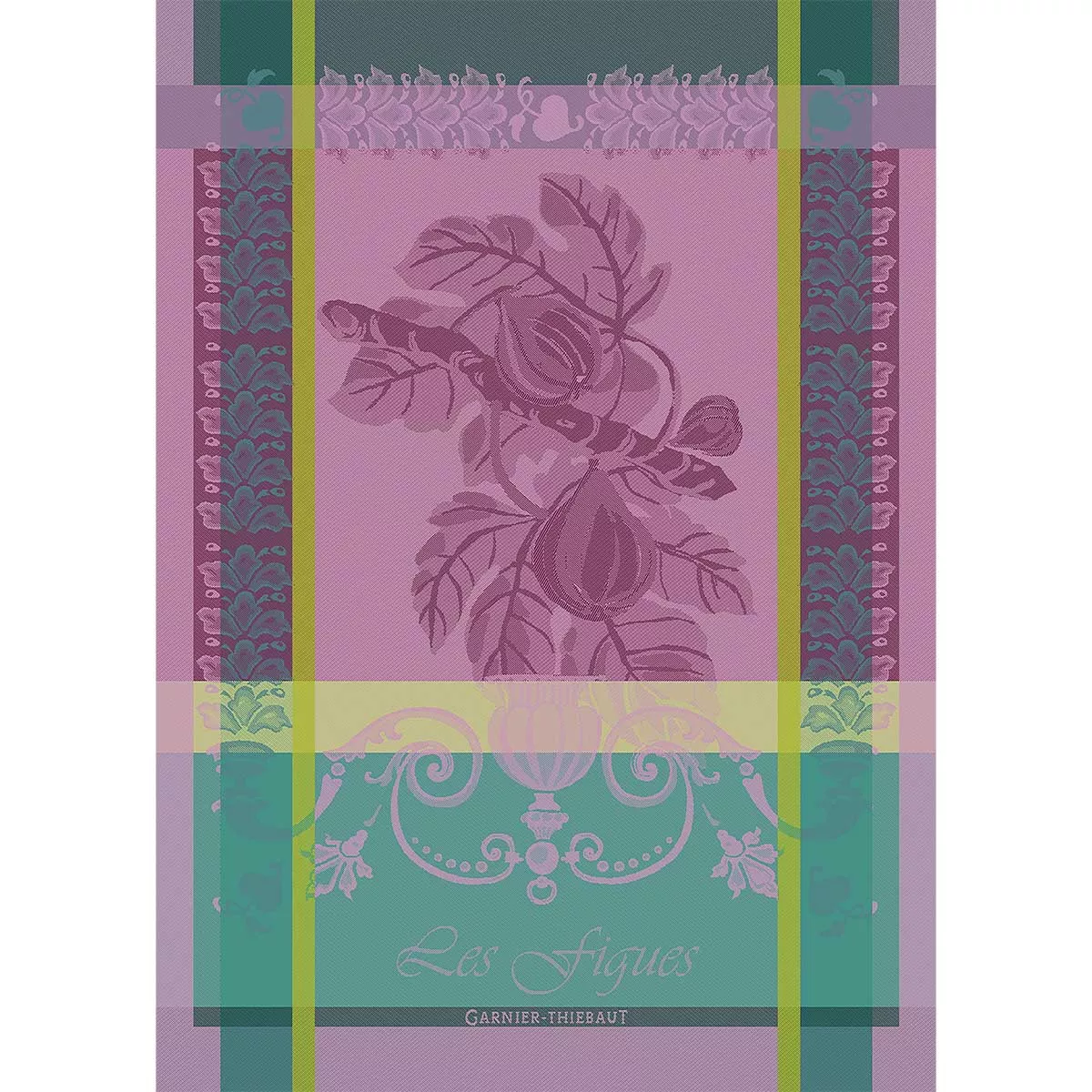 garnier thiebaut Torchon pur coton coloris violet mauve Les figues mauve