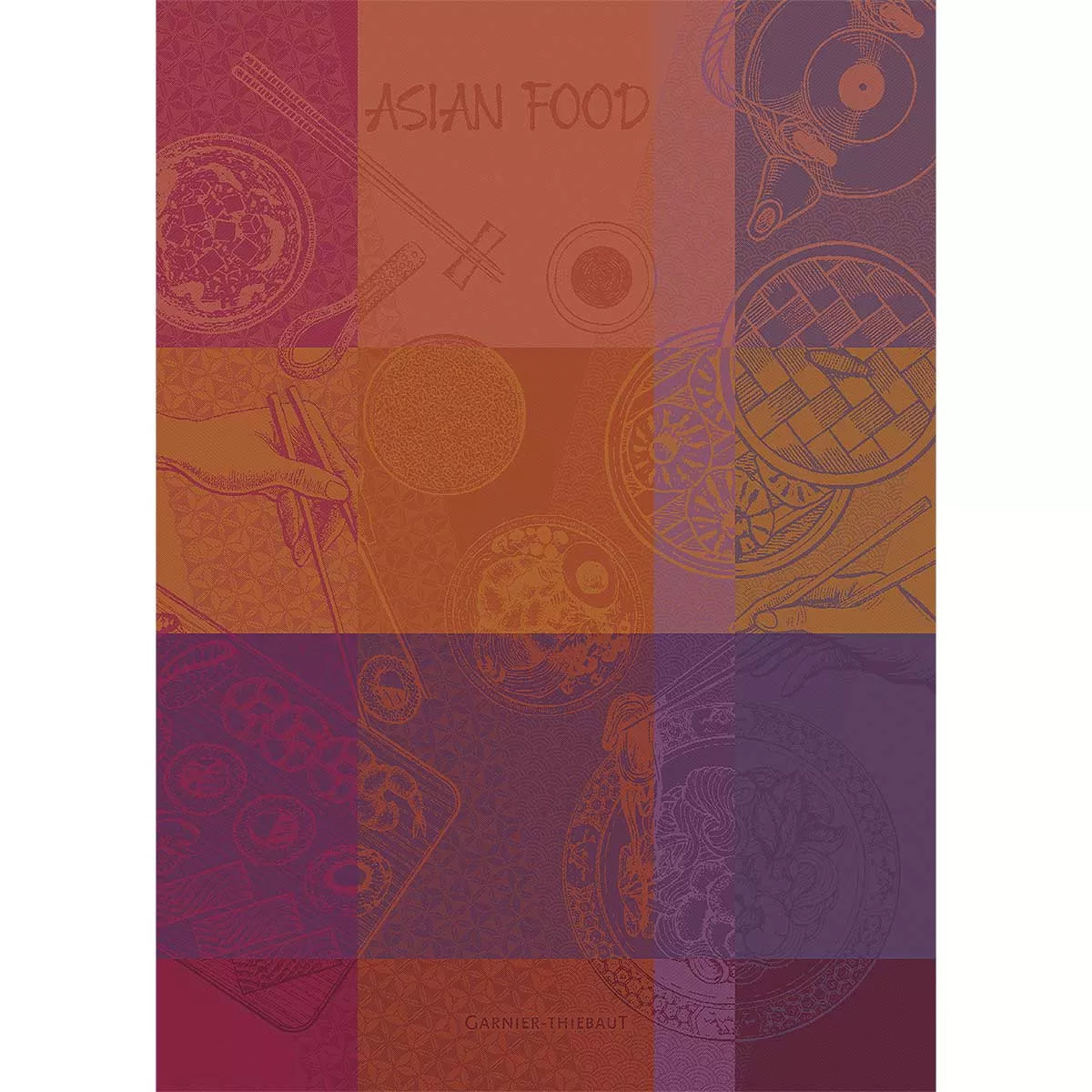 Garnier Thiebaut Torchon Pur Coton Coloris Violet Prune Asian Food Prune