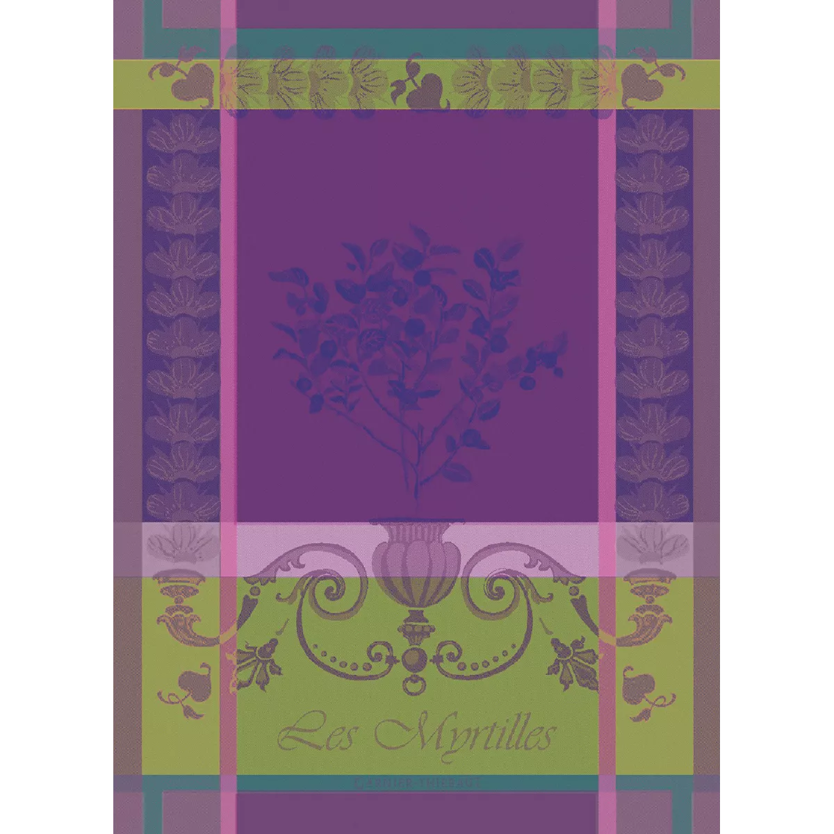 garnier thiebaut Torchon pur coton coloris violet violet Myrtilles violet