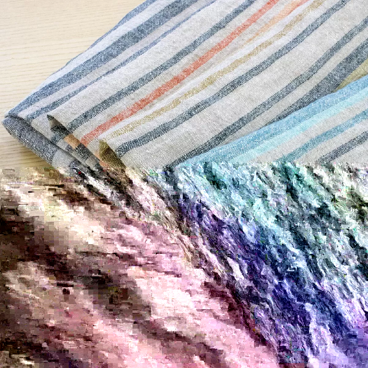 Garnier Thiebaut Torchon Pur Lin Lavé Coloris Gris Terra Sombrilla Terra