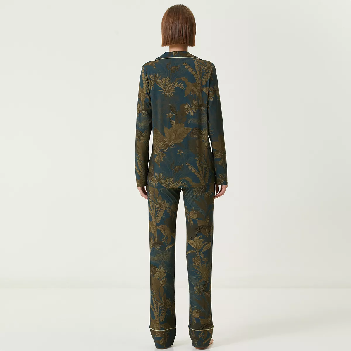 Garnier Thiebaut Veste Jersey De Viscose & élasthanne Coloris Bleu Bleu Dore Rainforest Bleu Dore