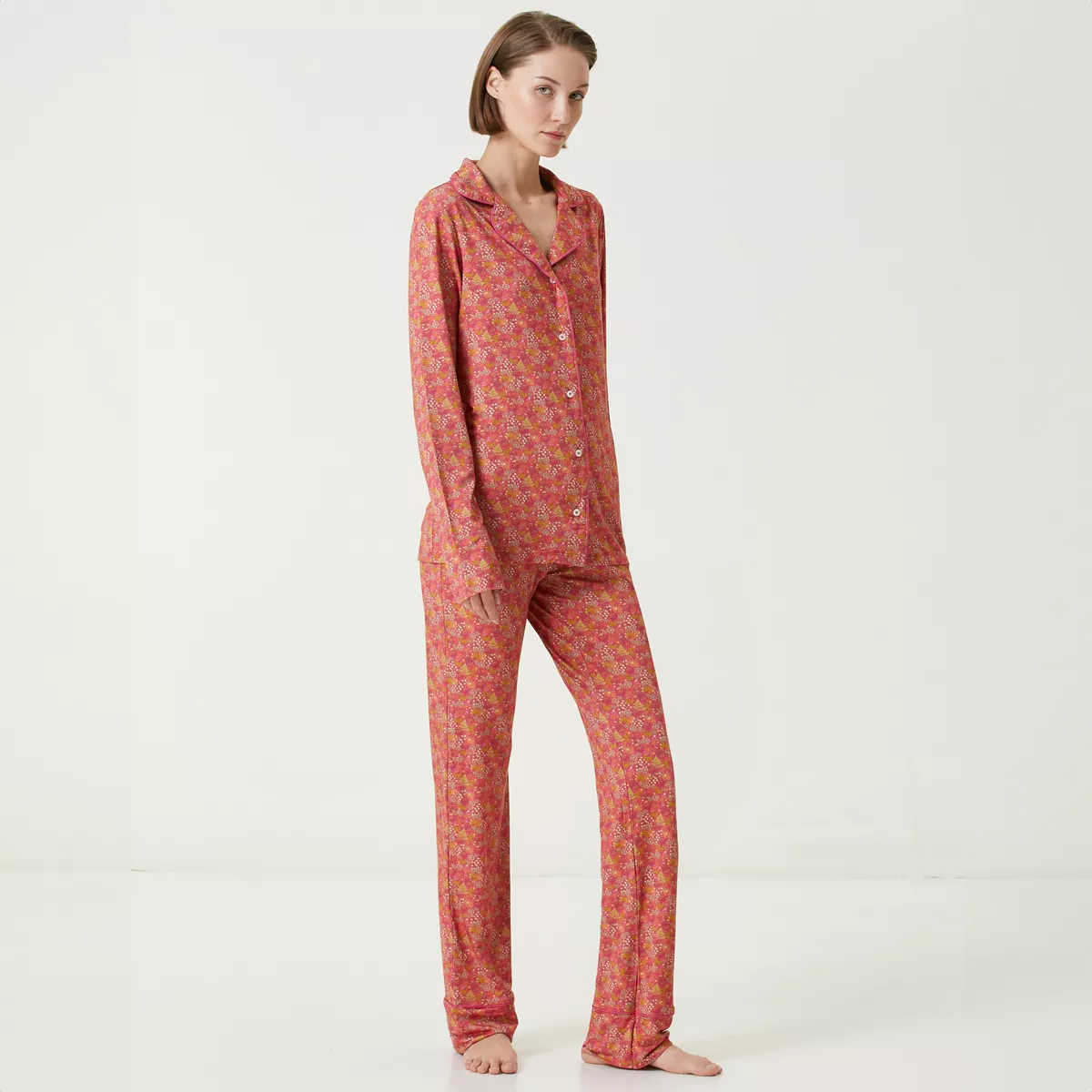 Garnier Thiebaut Veste Jersey De Viscose & élasthanne Coloris Rose Framboise Sous-bois Framboise