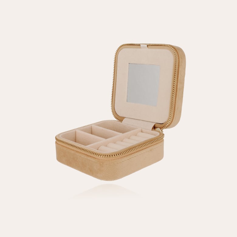 Gas Bijoux Boîte à Bijoux Velours Petit Modèle - Beige