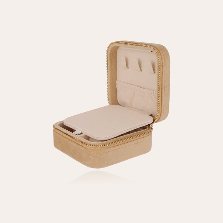 Gas Bijoux Boîte à Bijoux Velours Petit Modèle - Beige
