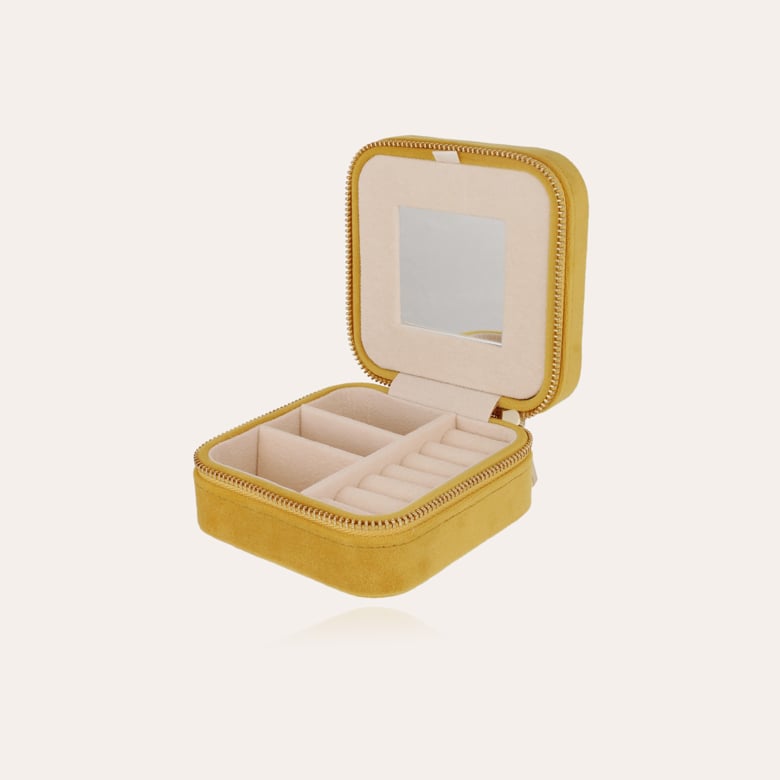 Gas Bijoux Boîte à Bijoux Velours Petit Modèle - Jaune