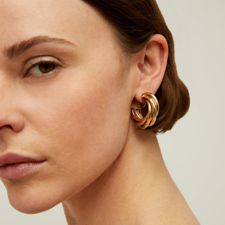 Gas Bijoux Boucles D'oreilles Créoles Atik Petit Modèle Dorées