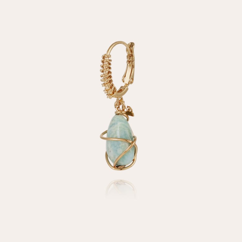Gas Bijoux Boucles D'oreilles Tao Rainbow Dorées - Amazonite