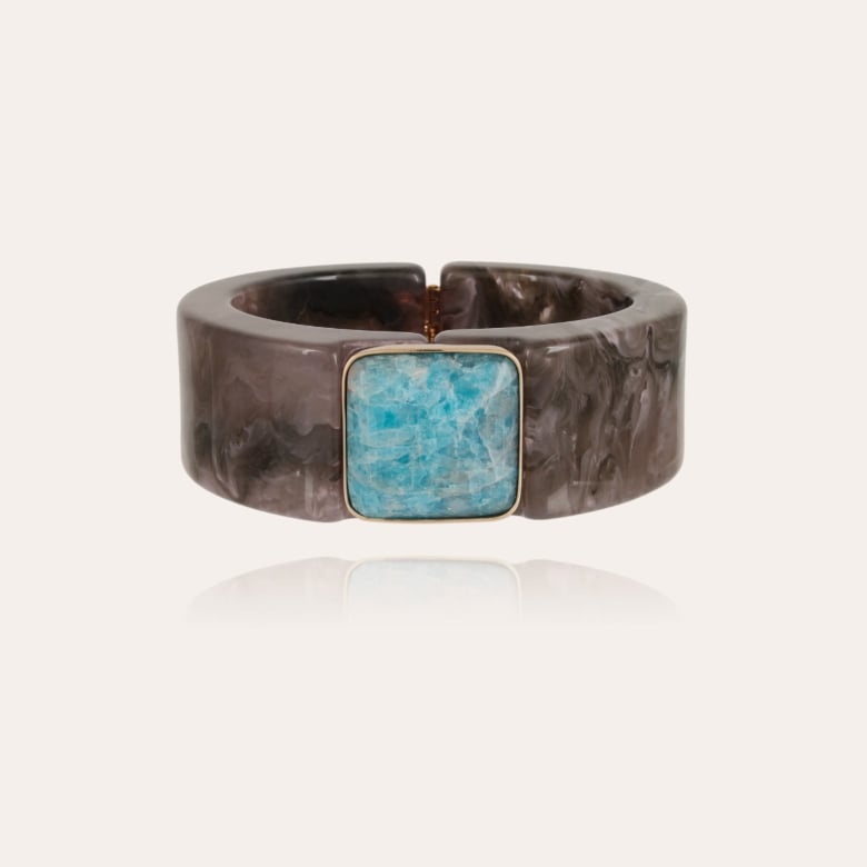 gas bijoux Bracelet Arty acétate doré - Gris - Apatite bleue