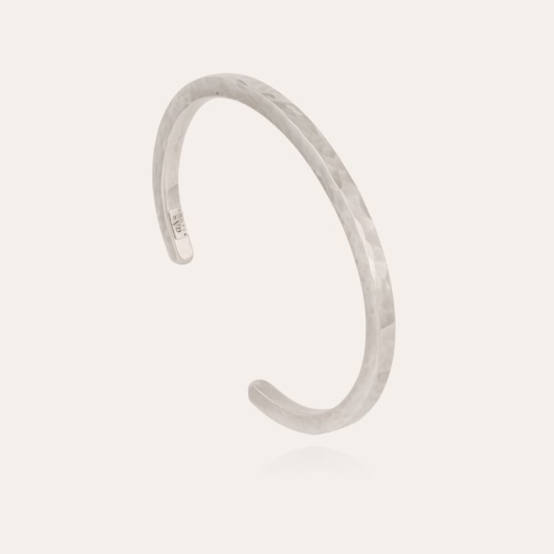 Gas Bijoux Bracelet Eliot Martelé Grand Modèle Argenté