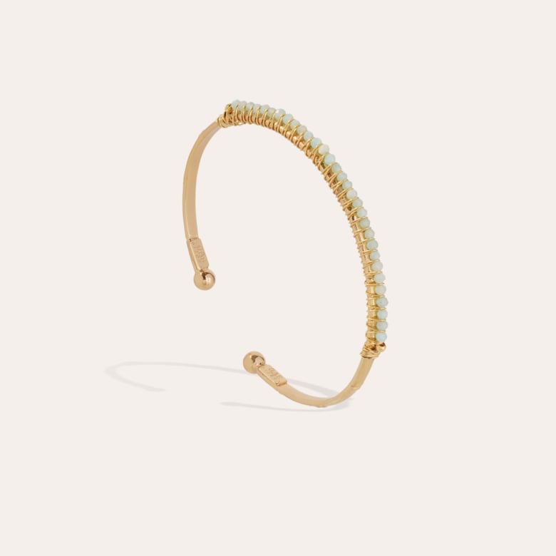Gas Bijoux Bracelet Lyre Jonc Petit Modèle Doré - Calcite Bleue
