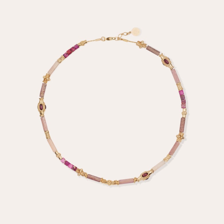 gas bijoux Collier Kali bis doré - Quartz rose & Améthyste gas bijoux Collier Kali bis doré - Quartz rose & Améthyste
