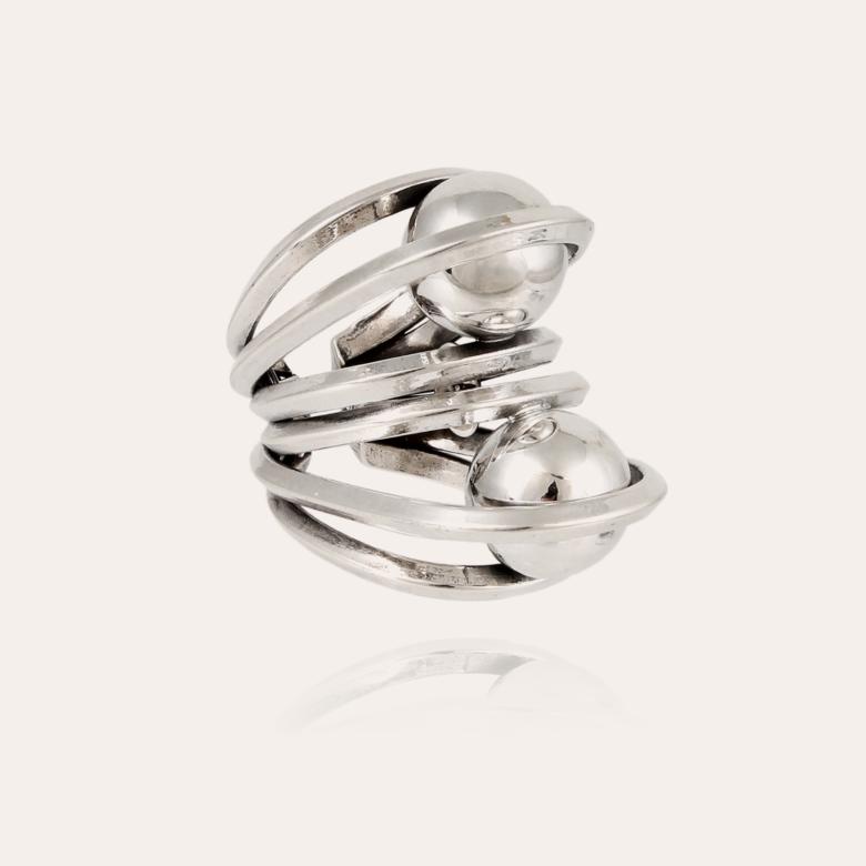 Gas Bijoux Bague Jupiter Double Argentée