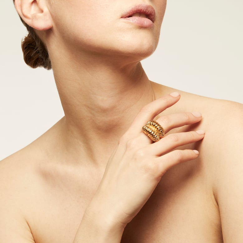 Gas Bijoux Bague Tiki Dorée