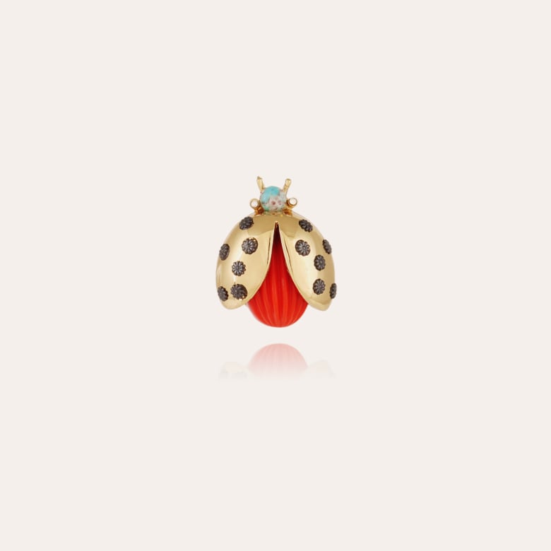 gas bijoux Broche Coccinelle petit modèle dorée