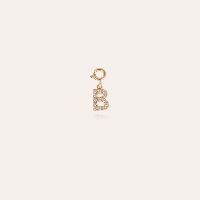 gas bijoux Charms pendentif lettre B strass doré