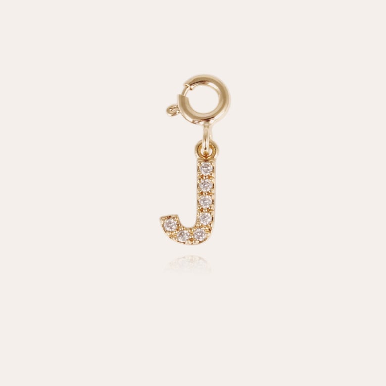 Gas Bijoux Charms Pendentif Lettre J Strass Doré