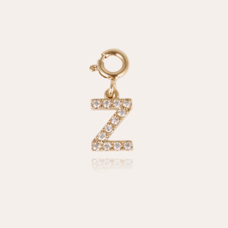 Gas Bijoux Charms Pendentif Lettre Z Strass Doré