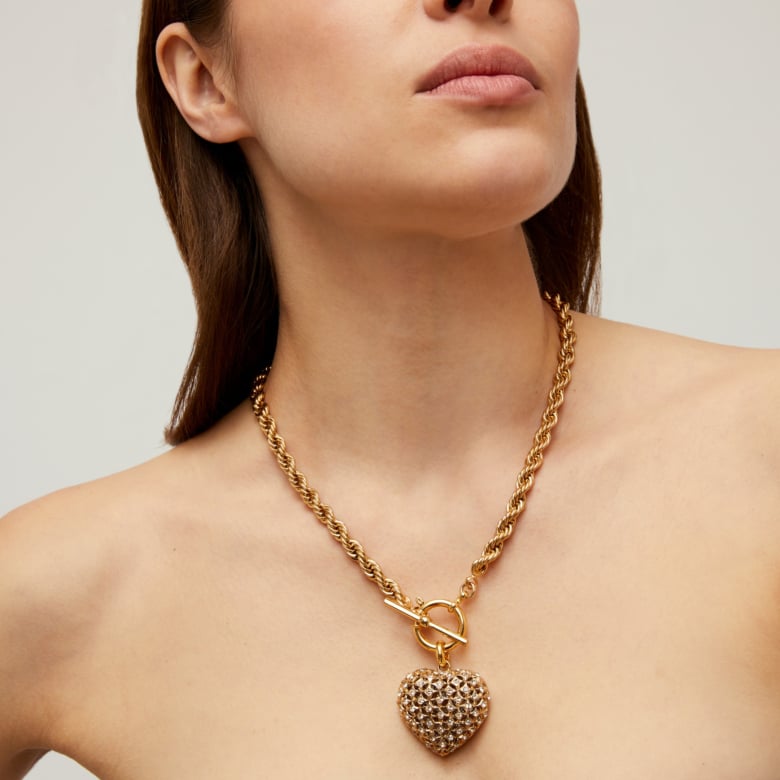 Gas Bijoux Collier Coracao Bicolore