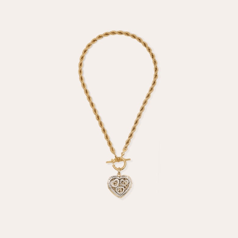 Gas Bijoux Collier Coracao Bicolore
