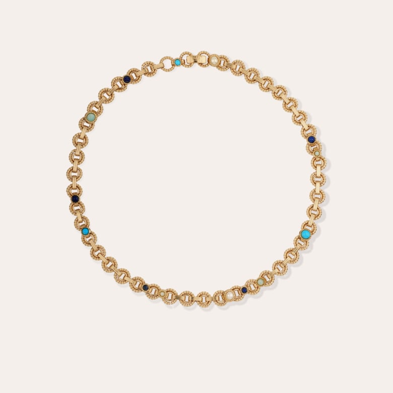 gas bijoux Collier Mistral doré - Lapis & Amazonite