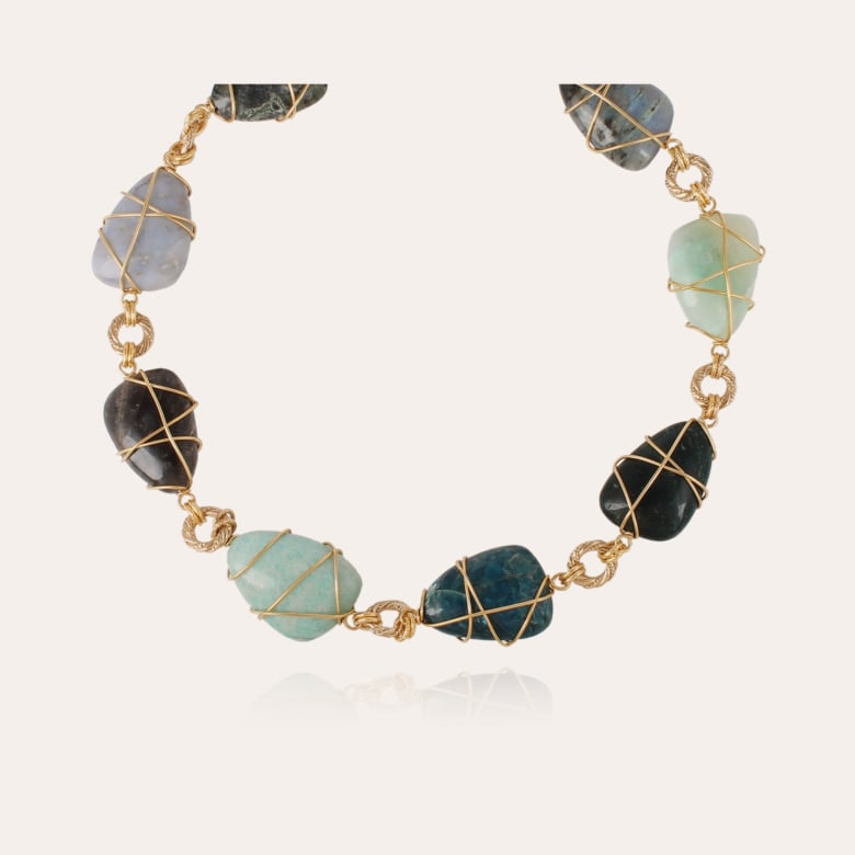 Gas Bijoux Collier Rainbow Multi Grand Modèle Doré