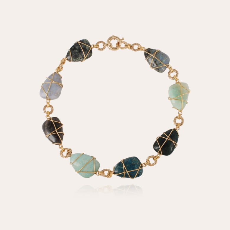 gas bijoux Collier Rainbow Multi grand modèle doré