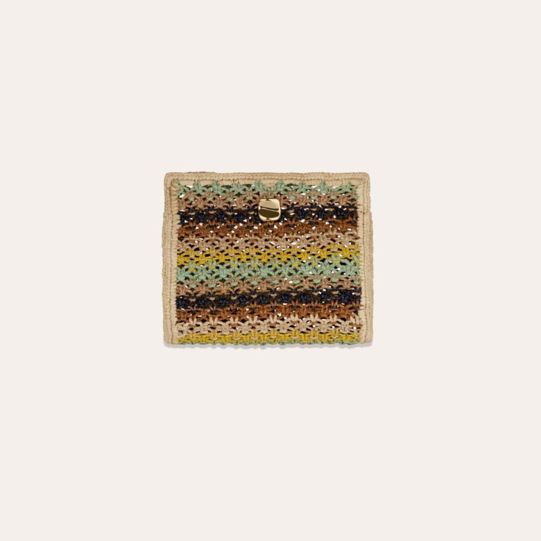 gas bijoux Pochette Bambou Raphia
