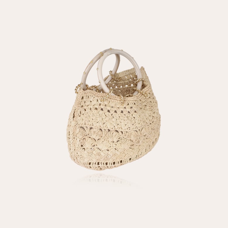 Gas Bijoux Sac Bourse Picot Raphia