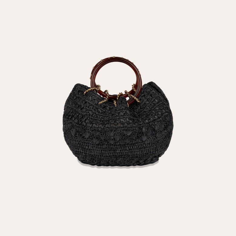 gas bijoux Sac Bourse Picot raphia