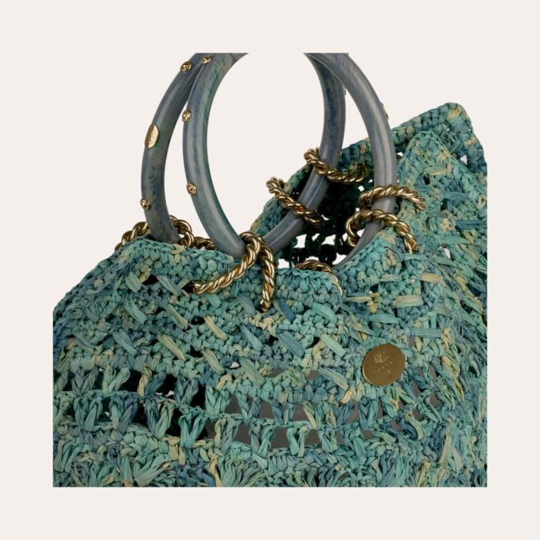 Gas Bijoux Sac Bourse Picot Raphia
