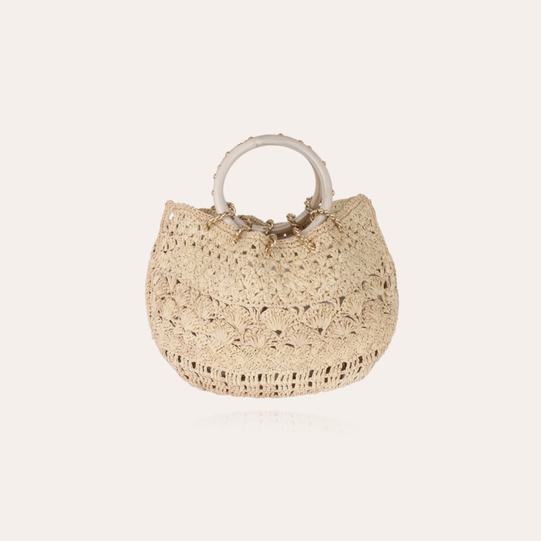 gas bijoux Sac Bourse Picot raphia